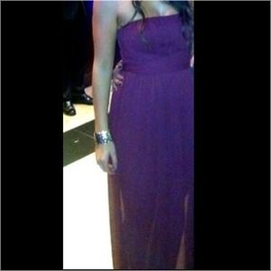 Oxblood red chiffon max and cleo gown