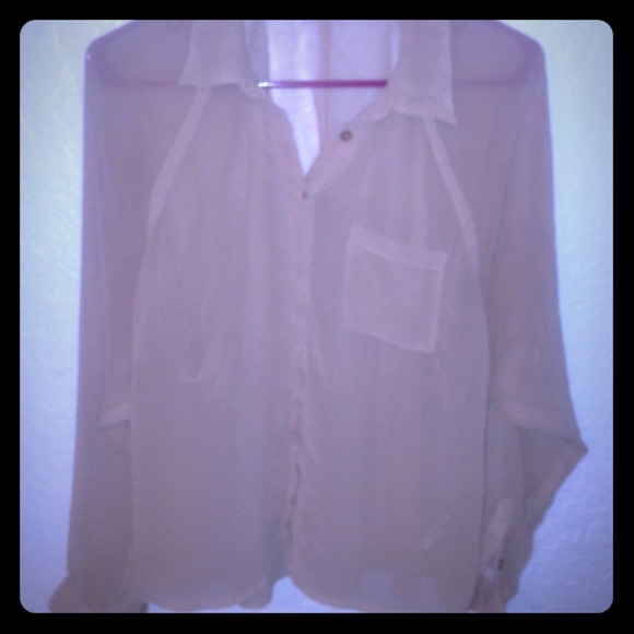 Long sleeve sheer top