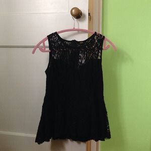 Black lace peplum top from Ragstock