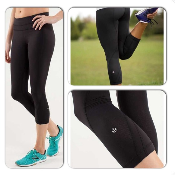 lululemon athletica Pants - Lululemon black run inspire crops