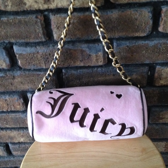 AUTHENTIC Juicy Couture pink velour barrel handbag