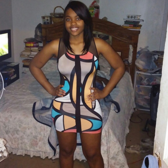 Colorful Print Cameo Dress