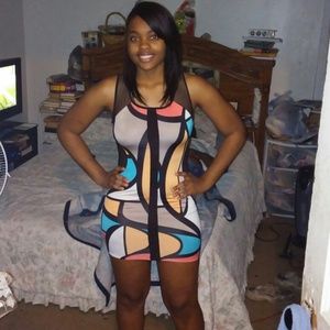 Colorful Print Cameo Dress