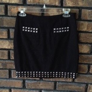 Black studded mini skirt size 2