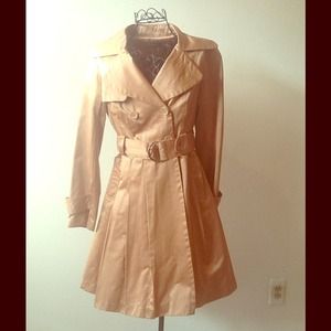 Bebe Satin Trench w/ Belt