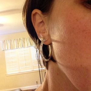 Pave hoop earrings