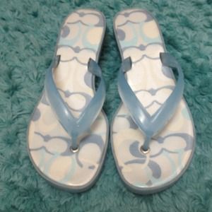 Authentic Coach short heeled flip flops