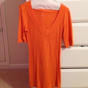 Orange V-neck Top