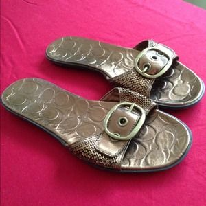Coach bronze sandals sz 9