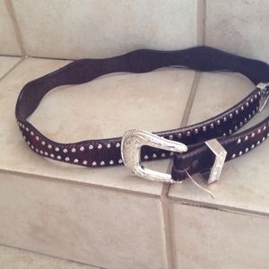 Chocolate leather western belt