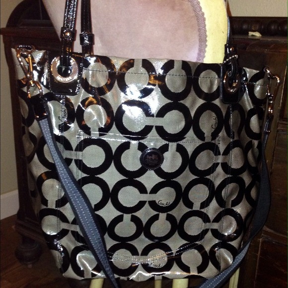 SOLDBlack and Grey Coach Bag!!!