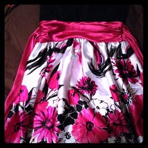 Spunky hot pink, black and white dress