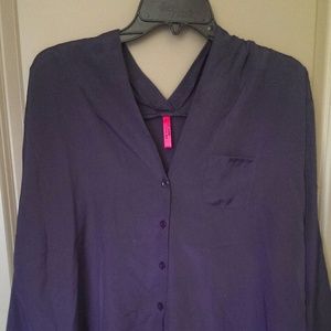 Navy lightweight sheer blouse