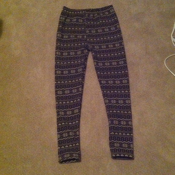 🚫sold🚫fleece lined fair isle nordic leggings