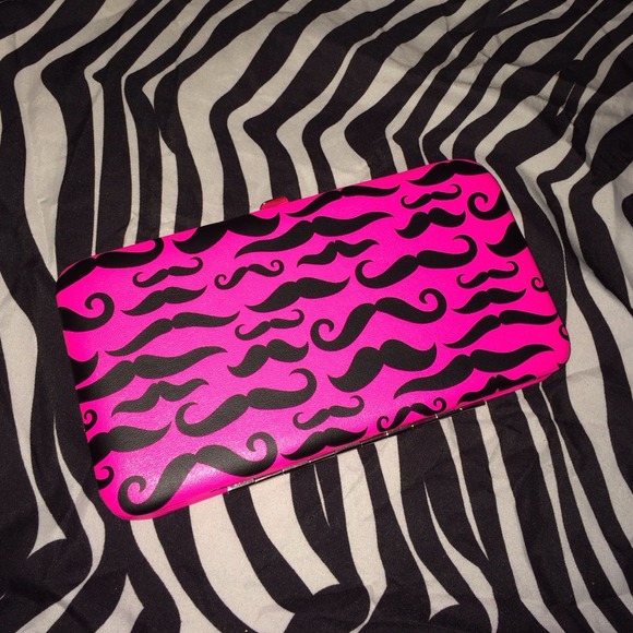 Hot Pink Mustache Wallet