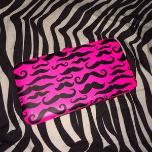 Hot Pink Mustache Wallet