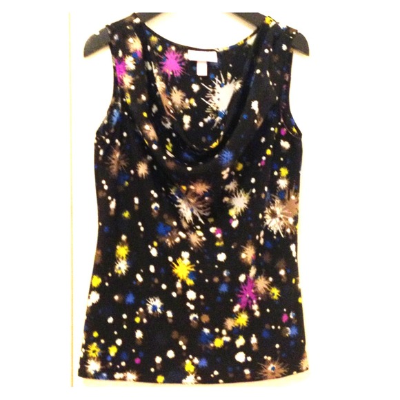 Fireworks print cowl neck top