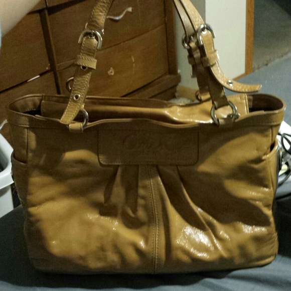 Camel coach purse
