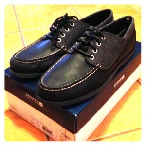 MEN black/grey wool sperry