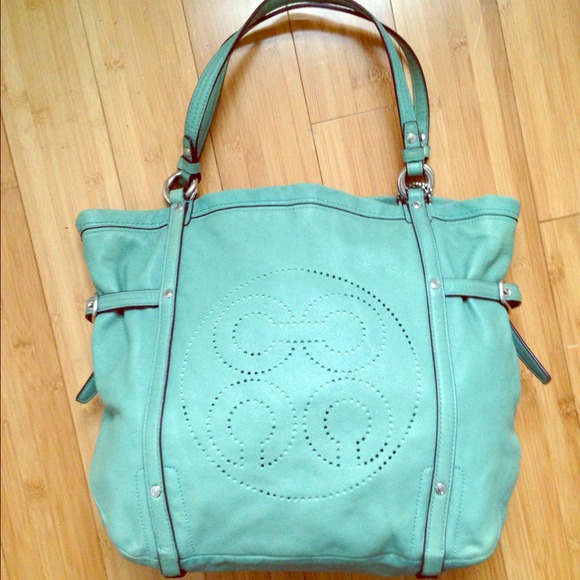 Coach Audrey leather Andie Tote - Surf Green