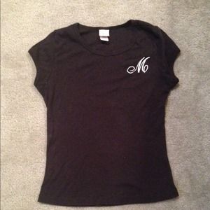 Black monogrammed T-shirt