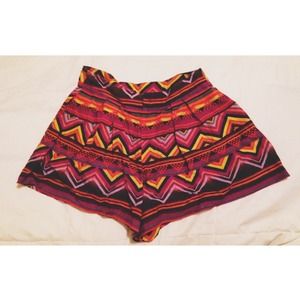 High waisted tribal shorts
