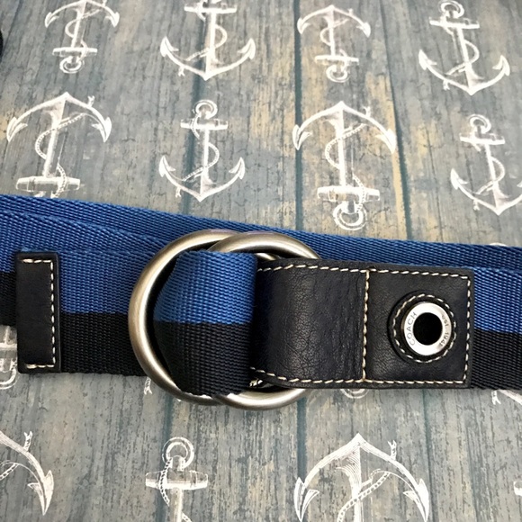 NEW Coach blue stripe fabric Belt. main image 3