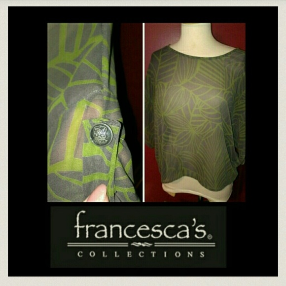 New Gray/Green Sheer Top From Francescas Boutique - Picture 4 of 4