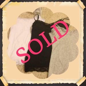 Black grey and white lace cami bundle