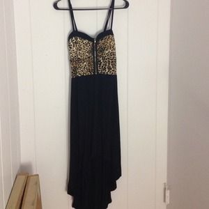 Cheetah hi-low dress.