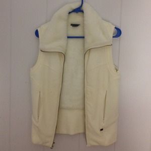 Armani Exchange furry sleeveless coat