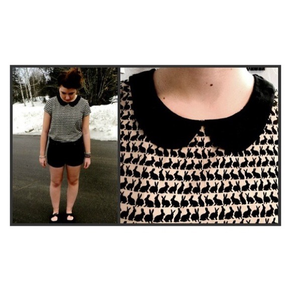 ⭐️Peter Pan collared bunny top⭐️