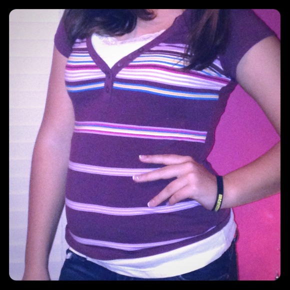 Juniors polo shirt w/ built in longer cami - Picture 1 of 2