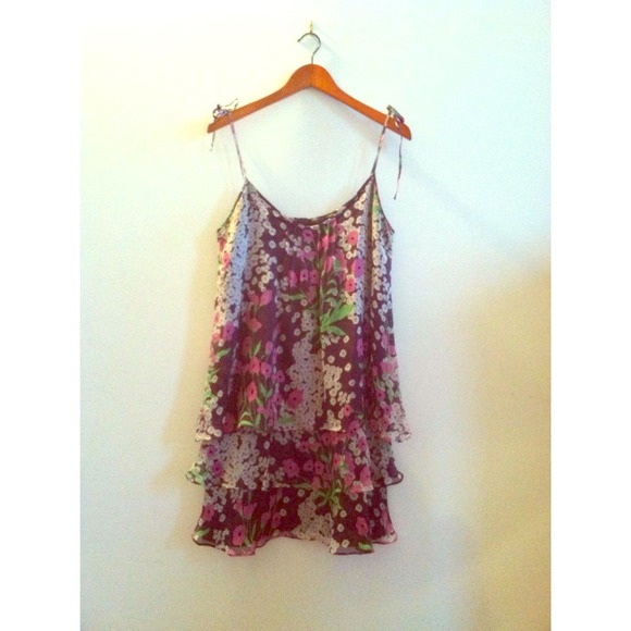 Zara chiffon purple floral dress