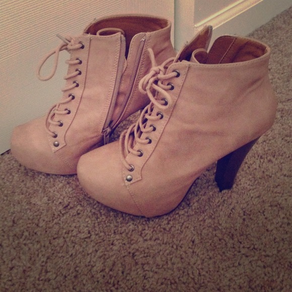 Brown and pink booties- Worn Once! ❤️❤️