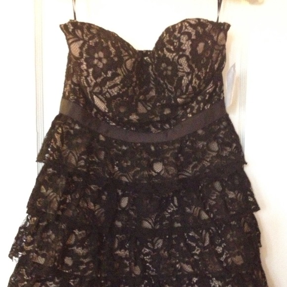 SOLD. NWT Lace Nude-Lined Party Dress - Picture 1 of 3