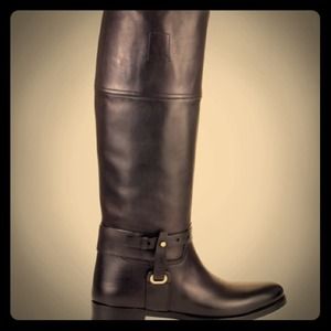 black leather boots