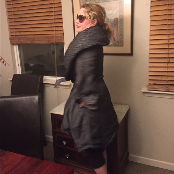 Shawl collar wrap coat custom made - Picture 3 of 4