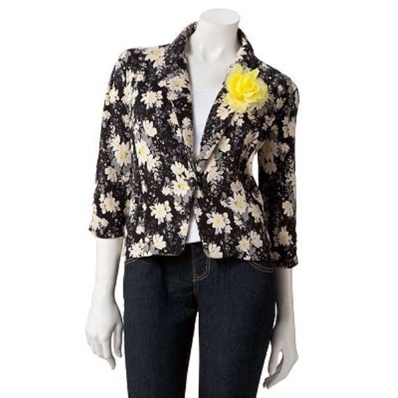 Floral 3/4 sleeve  blazer Jacket