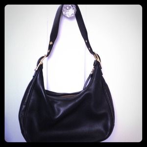 Black leather coach bag