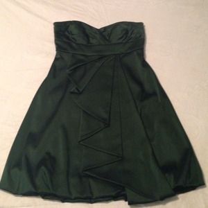 Aidan Mattox Dark green satin cocktail dress