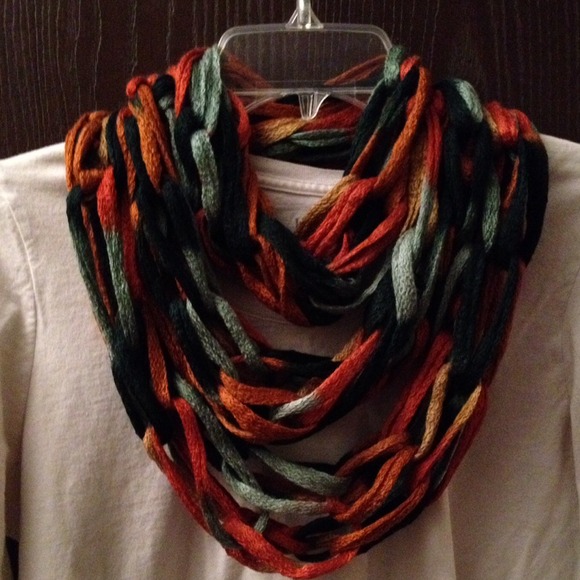 Ruffled Yarn Infinity Scarf