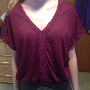 dark purple short sleeve dress shirt