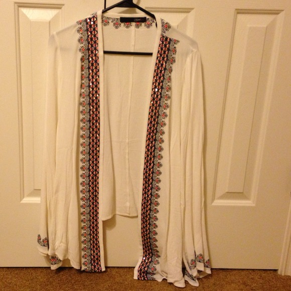 Cardigan with beaded sequence