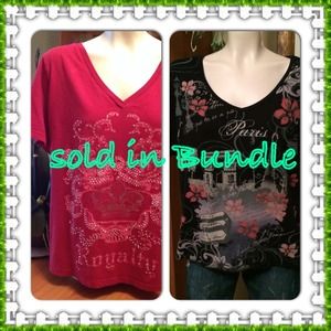 💢SOLD💢 Red Embellished TShirt