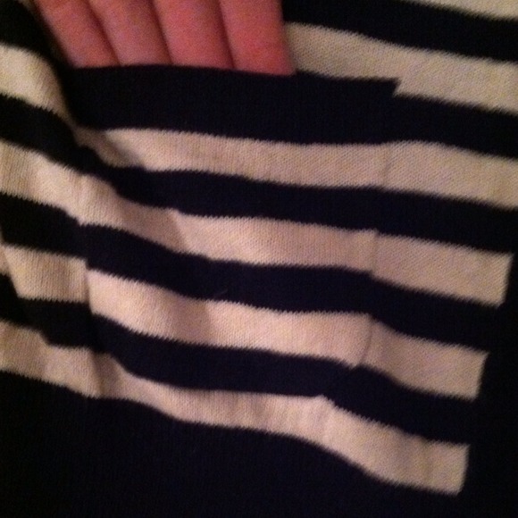 LOFT Navy/Cream Cardigan Sz XSP - Picture 3 of 4