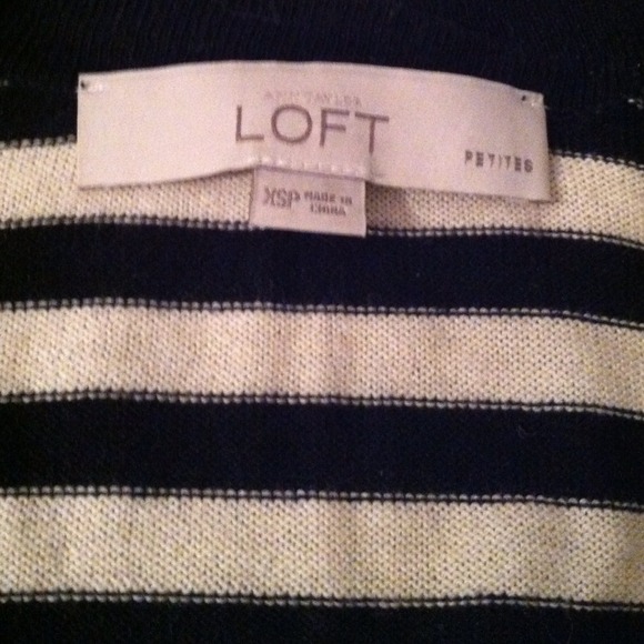 LOFT Navy/Cream Cardigan Sz XSP - Picture 4 of 4