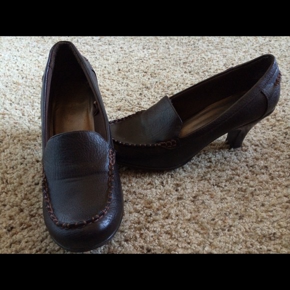 Brown short heel
