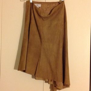 Armani Exchange leather skirt high and low suede 4