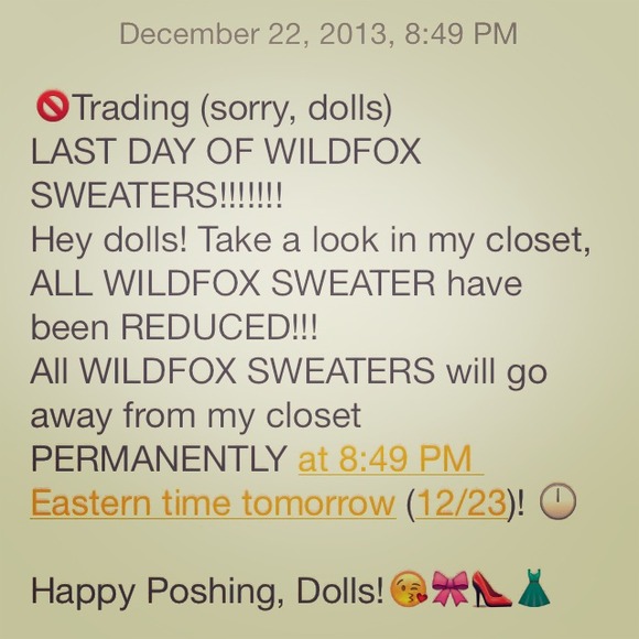 LAST CHANCE WILDFOX SWEATER SALE